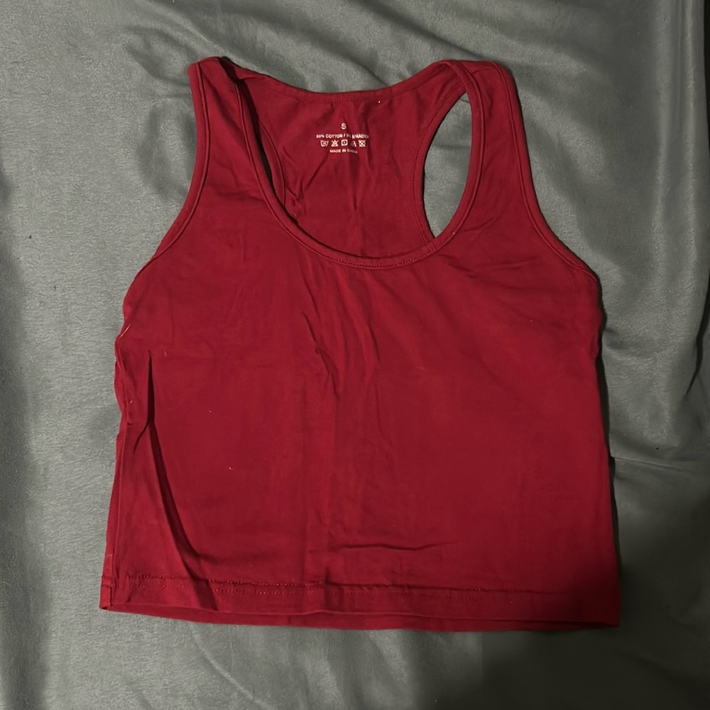 Red halter tank top. Never worn and brand new condition